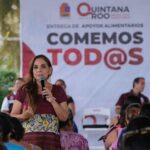 Entrega Mara Lezama en Tulum paquetes del Programa ‘Comemos Tod@s’