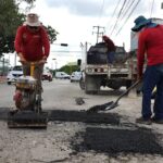 Mantiene Gobierno de BJ intensas jornadas de bacheo