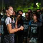 Cumple Ana Paty Peralta con iluminación en espacio deportivo de la Supermanzana 200