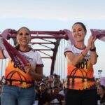 Inauguran Claudia Sheinbaum y Mara Lezama el Puente Vehicular Nichupté, en Cancún